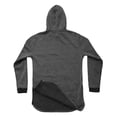 thumbnail image 3 of Ma Croix Mens Marled Lightweight Fleece Longline Pullover Hoodie, 3 of 5