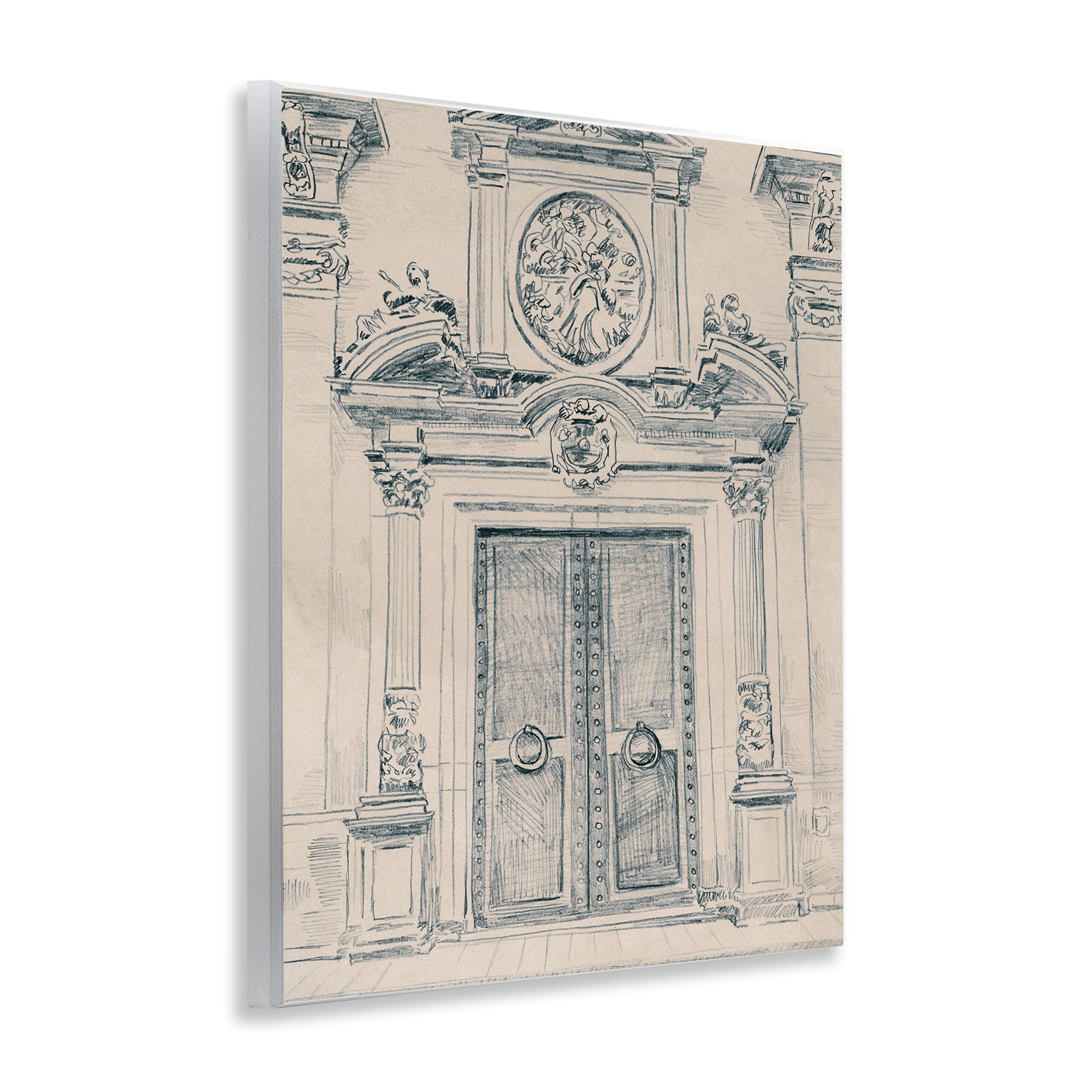 Stupell Industries Detailed Architecture Scene Town & City Drawing Unframed Art Print Wall Art, 11 x 14
