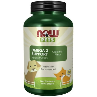 NOW Pet Health, Omega 3 Supplement, Formulated for Cats & Dogs, NASC Certified, 180 Softgels