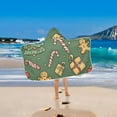 thumbnail image 2 of Yayeee Kids Hooded Towels Toddler Soft Absorbent Beach Bathing Wrap 50" x 23.5", Yellow Christmas Gingerbread, 2 of 5