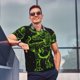 thumbnail image 4 of Fotbe DINOSAUR IN SPACE Camiseta Polo de Golf para Hombre con Estampado – Camisa Deportiva Transpirable con Cuello Abotonado-Small, 4 of 6