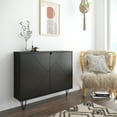 thumbnail image 3 of Nexera Slim Modern Wood Accent Cabinet with 2 Doors, Black, 3 of 6