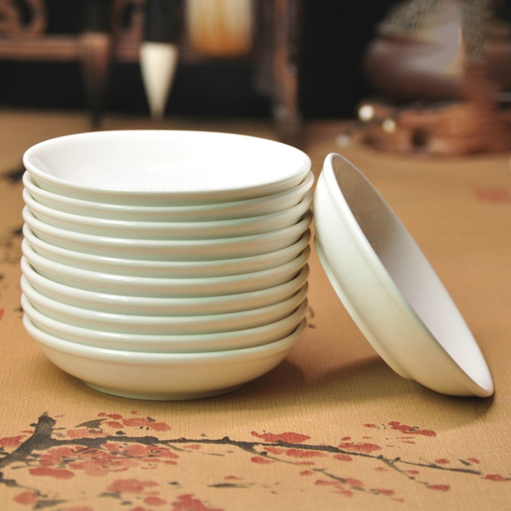 MLINS  12 Pcs Round Dish Ceramic Ink Disc Painting Tray Art Palette