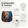 thumbnail image 4 of Balery Red And Blue Fire Lion Pantalones cortos deportivos para mujer con forro y dos bolsillos, elásticos, para entrenamiento, gimnasio, yoga-Small, 4 of 7