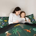 thumbnail image 5 of Homewish Cartoon Dinosaur Full Size Comforter Sets 3-Piece for Preppy Children Kids,Jungle Animal Bedding Comforter Set,Kawaii Wildlife Dino Lightweight Bedding Sets,Breathable Home Decor,Reversible, 5 of 8