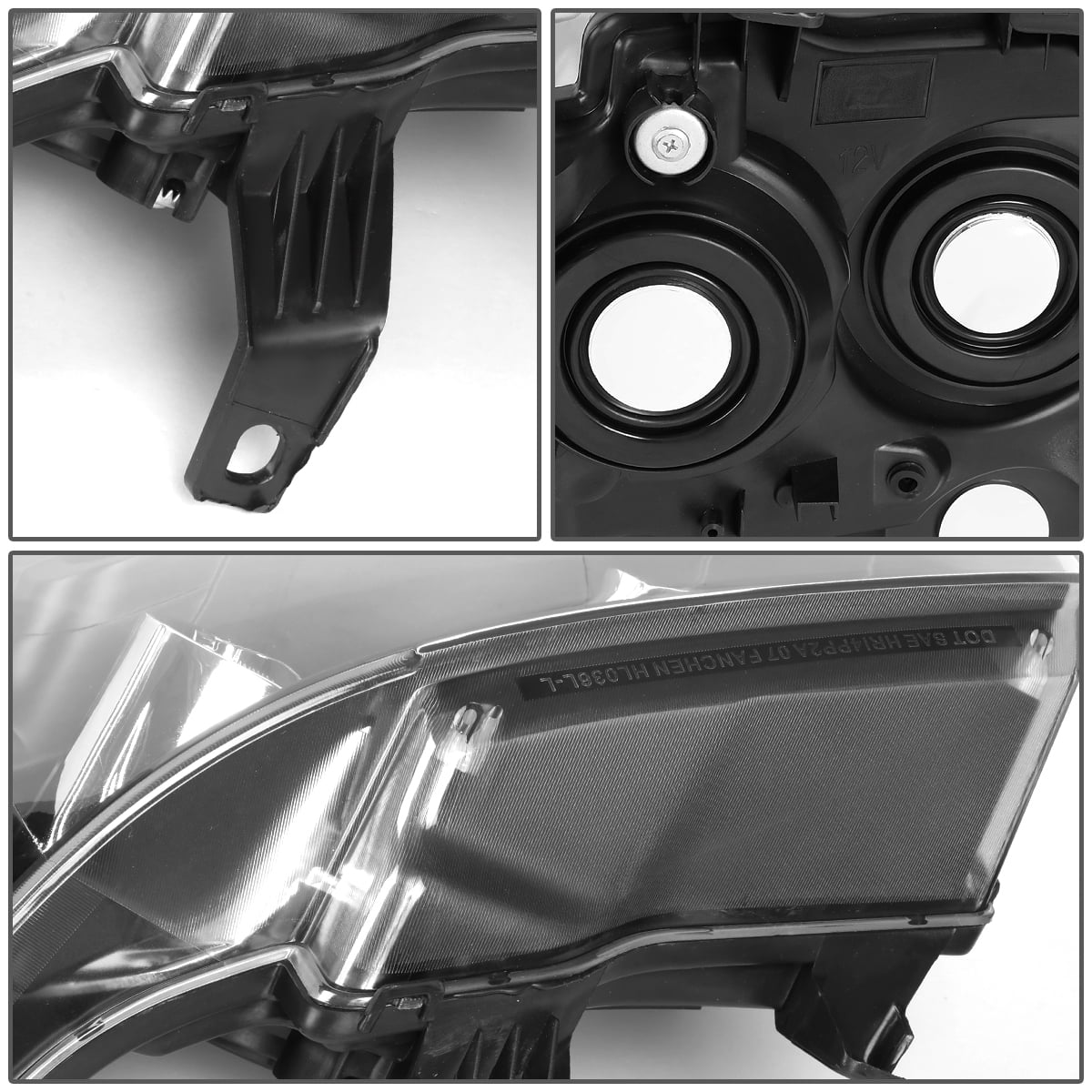 DNA Motoring For 07-14 Chevy Tahoe Suburban Avalanche Black Amber Corner Headlight Lamps Pair
