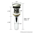 thumbnail image 6 of DS02-TB 1 5/8" Bathroom Faucet Vessel Vanity Sink Pop Up Drain Stopper With Overflow Brushed Nickel, 6 of 9
