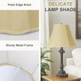 thumbnail image 5 of Gold Scalloepd Lamp Shades Set of 2, 6.1"Top x 13"Bottom x 9.8"High, Bell Lamp Shades for Floor Lamps Table Lamps, Medium Lampshade with Petal Edge Braid, Spider, Harp Holders Included, Easy Assembly, 5 of 14