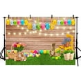 thumbnail image 3 of Spring Easter Backdrop for Photography Easter Eggs Bunny Green Grass Floral Rustic Wood Background Baby Shower, 3 of 5