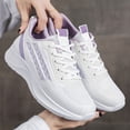 thumbnail image 3 of Women's Platforms Knit Slip On Sneakers Lace up Wide Toe Box Casual Running Shoes Breathable Non Slip Athletic Shoes, 3 of 6