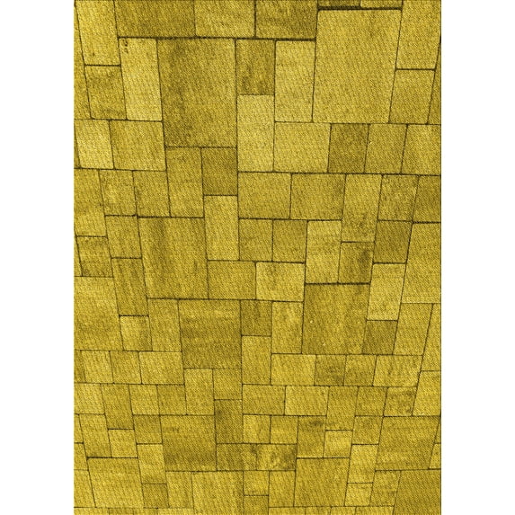 Ahgly Company Machine Washable Indoor Rectangle Transitional Dark Golden Rod Brown Area Rugs, 7' x 10'