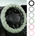 thumbnail image 1 of Cubierta de volante de coche Universal Fit 14-15 pulgadas | Agarre suave y suave antideslizante de invierno cálido | Acogedor accesorio interior para coches, SUV, camiones | Fácil de instalar, 1 of 9