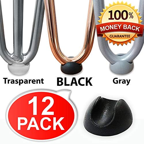 Hairpin Pieds Protecteurs - 12 Pcs - Convient aux Pieds de Meubles 3/8 Pouces et 1/2 Pouces, Capuchons en Caoutchouc pour Pieds de Table et de Bureau, Housses de Sol, Silicone