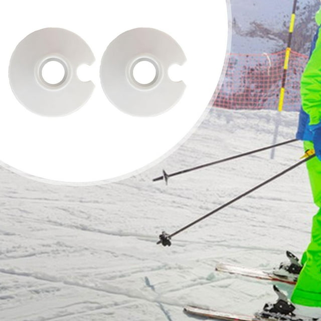 Colaxi 2 Pcs Pièces de Rechange pour Panier de Canne de Randonnée Paniers pour Neige et Boue Bâtons de Marche Protecteurs de Pointe de Remplacement pour Canne de Ski Blanc