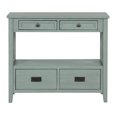 thumbnail image 3 of 36'' Farmhouse Console Table, Narrow Entryway Sofa Table Buffet Sideboard with 4 Drawers and 1 Storage Shelf, Accent Storage Cabinet with Solid Wood Legs for Living Room Hallway, Easy Assembly, Green, 3 of 7