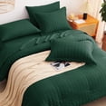 thumbnail image 3 of Juego de cama CozyLux Queen Seersucker, edredón verde, 7 piezas, 3 of 7