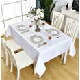 thumbnail image 3 of KAIPHO White Rectangle Tablecloth Waterproof Stain Resistant Wrinkle Free Table Cloth 210GSM Polyester Wipeable Table Cover for Party, Banquet - Rectangular/Square, 60 x 84 inch, 3 of 9