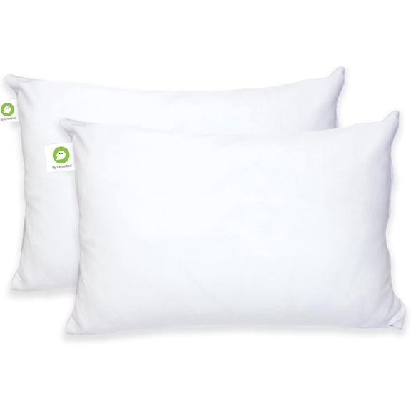 GhostBed Faux Down Pillow - Down Alternative with Breathable, Cool Microfiber Gel - Standard Size, 2-Pack