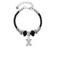 thumbnail image 2 of Delight Jewelry Silvertone Crystal Initial - X - Lil Sister Celtic Knot Leather Bead Bracelet, 7"+2" Extender, 2 of 4