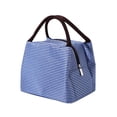 thumbnail image 3 of Cateissary Fiambrera con aislamiento portátil, bolsa impermeable a rayas de gran capacidad, bolsa gruesa para Picnic Bento Almacenamiento y organización del hogar Azul real, 3 of 6