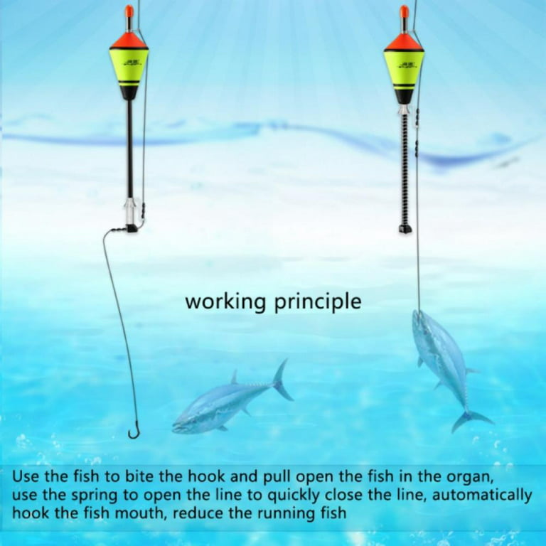 Keimprove Portable Automatic Fishing Float Set with #5/9/13 Fish hook  Fishing Accessories Fast Fishing Bobber Set Fishing Float Device