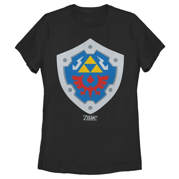 Women's Nintendo Legend of Zelda Link's Awakening Hylian Shield Graphic Tee Black X Large