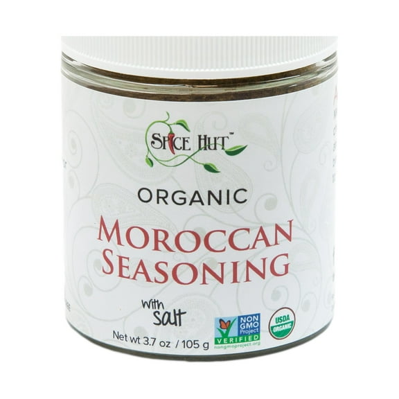 Spice Hut - Moroccan Seasoning, Organic, with Salt, - Vegan, Gluten-Free - 4oz Glass Jar