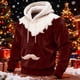 thumbnail image 1 of Ceisia Cozy Fleece-Lined Mens Loose Fit Santa Style Color Block Hooded Sweatshirt Gifts, 1 of 5