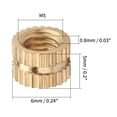 thumbnail image 2 of HUGFEGWE M5x5mm Female Thread Knurled Nuts Hx6mm OD Brass Threaded Insert Embedment Nuts Hydraulic Welded Joint Injection Molding Assortment Kit for 3D Printing Injection Molding 80PCS CJB91-25054, 2 of 6