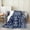 Navy Blue and White, variant on Boho Paisley Plush Throw Blanket Jacquard Paisley Flower Flannel Blanket Baby 30"x40" Navy Blue and White Floral Print All Season for Couch Bed Sofa Bedroom Decor