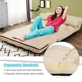 thumbnail image 4 of Costway Foldable Floor Sofa Bed 6-Position Adjustable Lounge Couch with 2 Pillows Beige, 4 of 10
