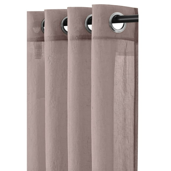 Abri Grommet Crushed Sheer Curtain Panel (Single) - 50 x 108" - Mauve