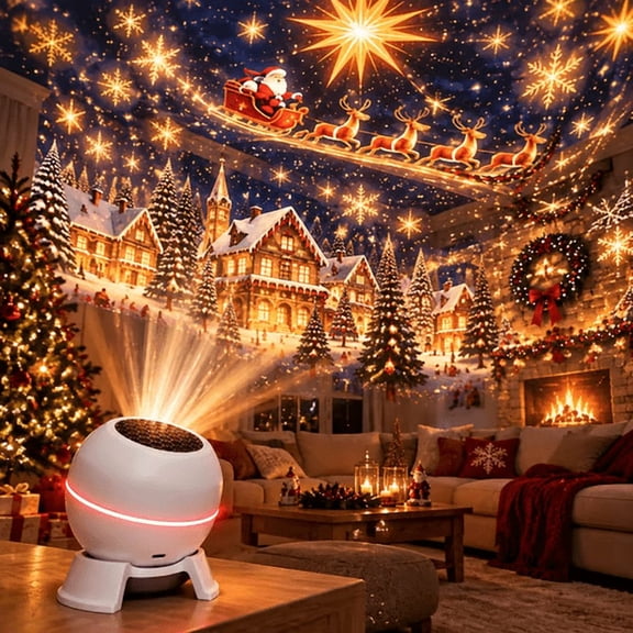 Christmas Projection Night Light, Christmas Projector Lamp with Festive ...