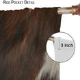 thumbnail image 6 of Cowhide Window Curtains, Brown Cow Print Farm Animal Fur Skin Blackout Window Drapes Western Cowboy Farmhouse Window Treatments Living Room Bedroom Decor 2 Panels Set55x63 Inch, 6 of 6