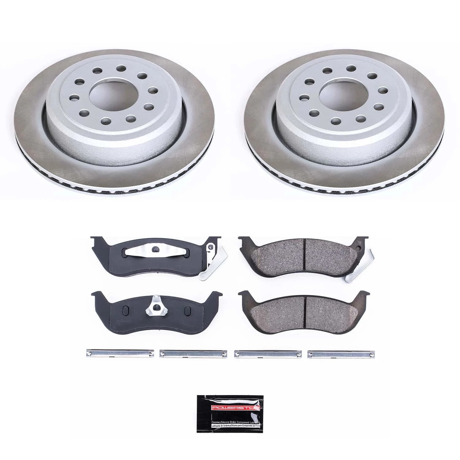 PowerStop Rear Semi-Coated Rotor and Low-Dust Ceramic Brake Pad Kit SC5293