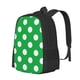 thumbnail image 1 of Balery Green And White Polka Dot Mochila para hombre y mujer - Tela Oxford 600D resistente - Gran capacidad, resistente al agua, ideal para la escuela, viajes y senderismo, 1 of 6
