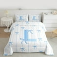 thumbnail image 2 of Castle Fairy Twin 2-Piece Personalized Initial Letter L Bow Tie Stripes Comforter Set, 2 of 8
