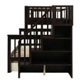 thumbnail image 3 of Veryke Twin-Over-Full Bunk Bed with Stairway and Storage Drawers in Espresso, 3 of 9