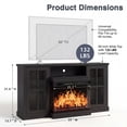 thumbnail image 6 of Homall Fireplace TV Stand for TVs up to 65" 3-Sided Glass Modern Media Entertainment Center with Cabniet Storage Adjustable Flame Color Fireplace,Black, 6 of 7