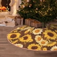 thumbnail image 5 of Rateoe Vintage Wood Grain Sunflower A Pattern Christmas Tree Skirt with Ties , Christmas Tree Decorations, Farmhouse Christmas Decor Xmas Holiday Decorations-36", 5 of 6