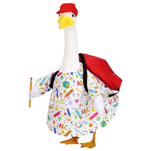 Stylish Porch Geese Figure Decoration With Interchangeable Outfits For School Season Home Garden Spirit Porch Ornament