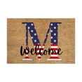 thumbnail image 2 of 4th of July Doormat, Non-Slip Patriotic Welcome Mat for Front Door Entrance, Absorbent Gunny Surface with Rubber Backing, Independence Day Memorial Day Indoor Outdoor Door Mat, Brown, 2 of 6