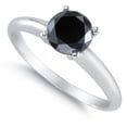 thumbnail image 2 of 1 Carat Solitaire Round Black Diamond Engagement Ring for Women in White Gold, Limited Time Sale Under 300, 2 of 2