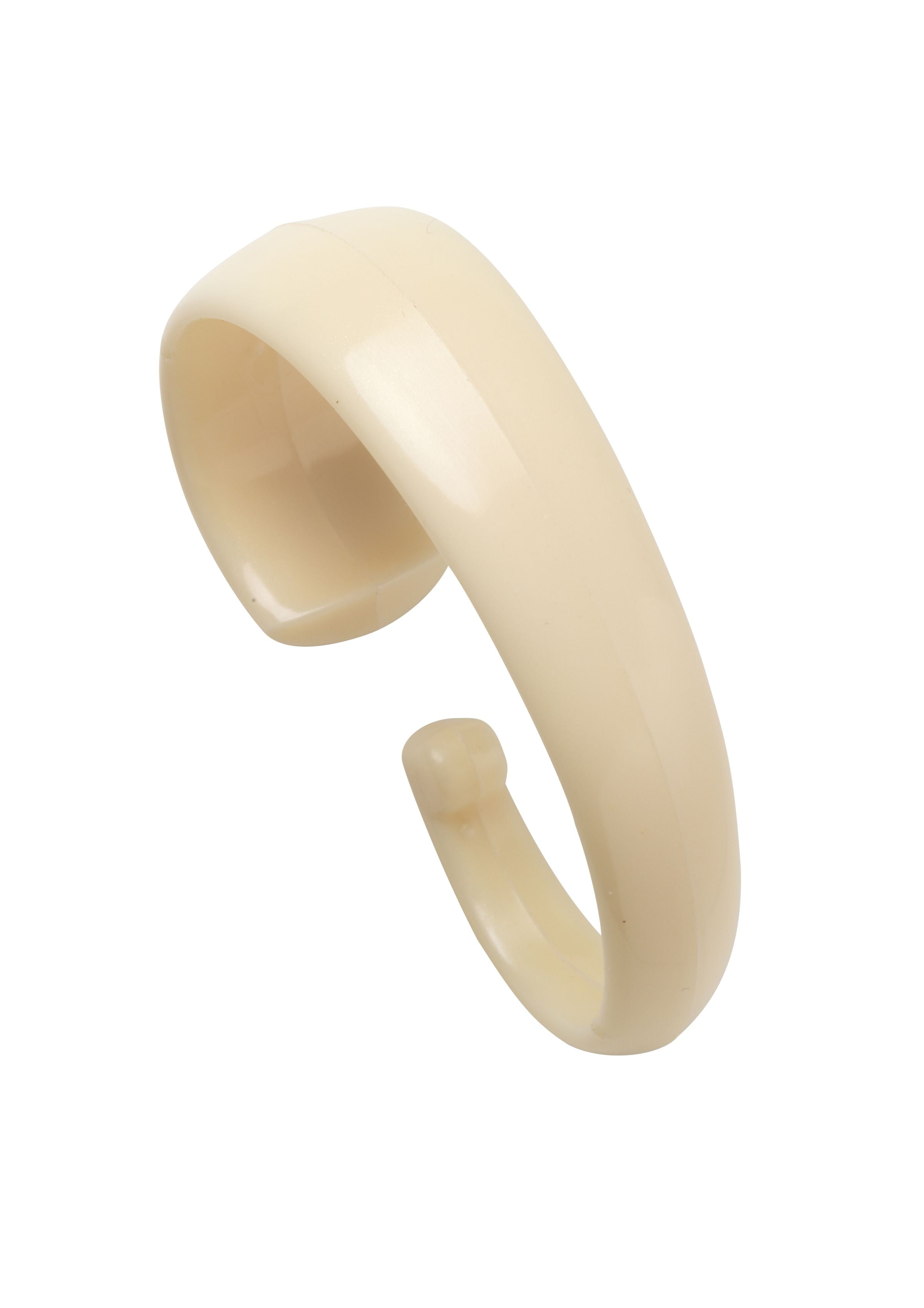 BetterBath Hang Ease Set of 12 'C' Type Plastic Shower Curtain Hooks - Beige