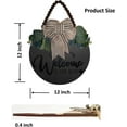 thumbnail image 2 of Wishrage Welcome Sign for Front Door Farmhouse Porch Décor Wooden Hanging Sign with Artificial Leaves and Rustic Beads 12" Round, 2 of 4