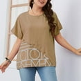 thumbnail image 4 of TAGOLD Womens Summer Plus Size Tops,Tops for Womens,Women Oversize Summer Casual Short Sleeve Round Neck Printed Sleeve Tops Loose Blouse, 4 of 5