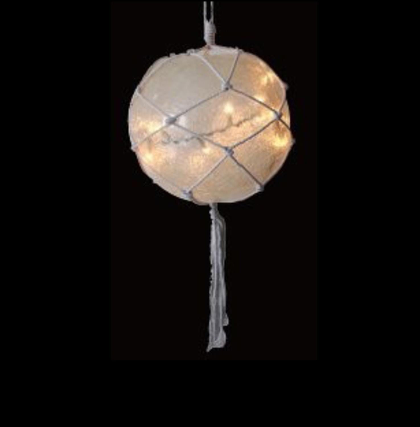 11 5 Lighted Roped Off White Ball Outdoor Decoration 11 5 Lighted Roped Off White Ball Outdoor Decoration Clear Lights