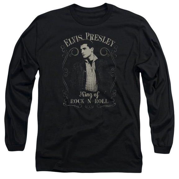 Elvis Presley Rock Legend Adult Long Sleeve T-Shirt Black