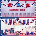 thumbnail image 6 of Fuebueo Memorial Day Decorations 4th of July Pom Pom Garland Decorations, Red White Blue 30 Balls Independence Day Felt Ball Garland Patriotic Hanging Supplies for Labor Day Party Home Decor, 6 of 8