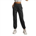 thumbnail image 2 of Pantalones Deportivos Casuales de Cintura Alta para Mujer, Pantalones Elásticos de Puntos. Gris Oscuro XL, 2 of 10